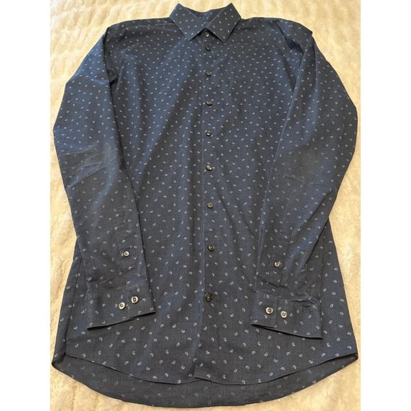 JF J. Ferrar Big & Tall Button-Down Shirt Cotton Blend Men Sze 16.5 (38/39) READ - Picture 16 of 16